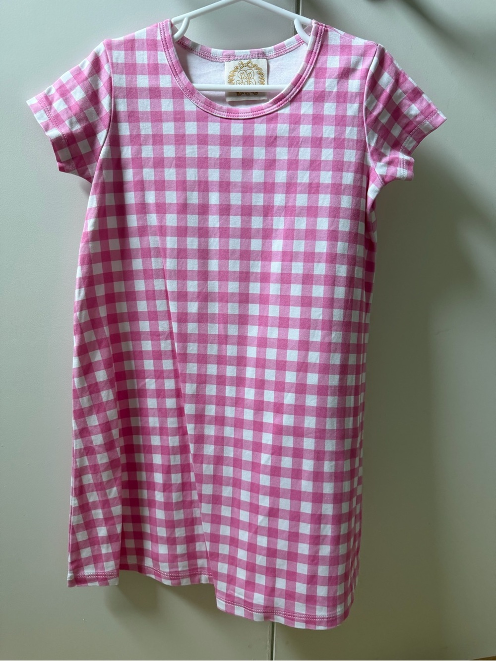 The Beaufort Bonnet Company Pink and White Gingham Short-Sleeve Dress
